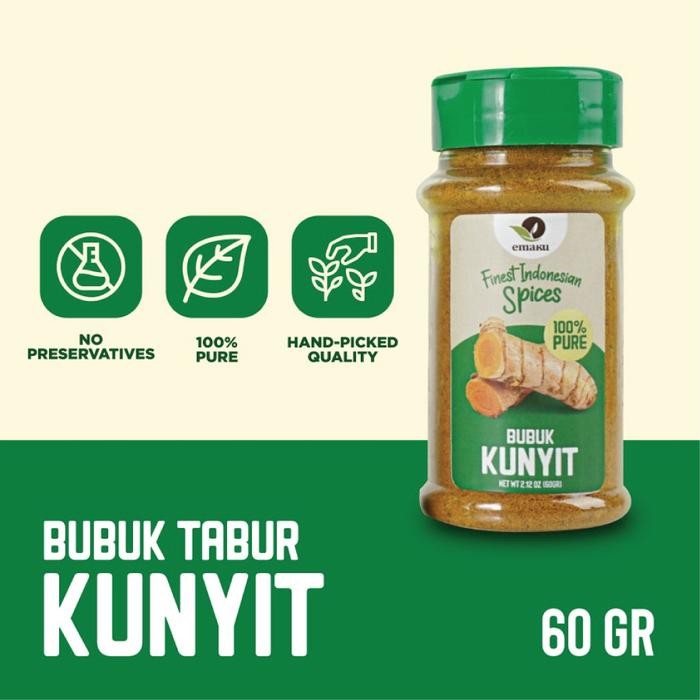 

Terlaris Emaku Bumbu Masak Kunyit Bubuk / Turmeric Powder 60G