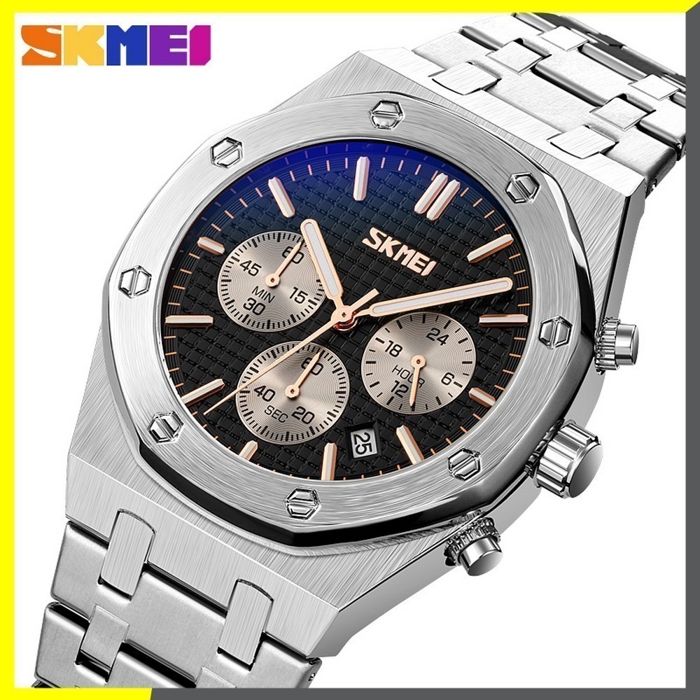 Momento Shop | Jam Tangan Pria SKMEI 9296 Krono Rantani Stainless Tahan Karat