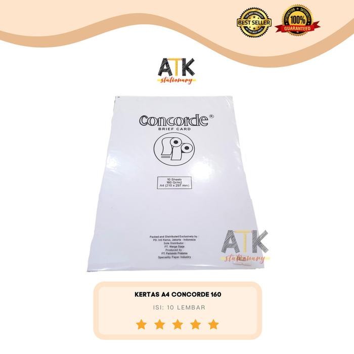

Kertas Concorde A4 160 Gram 1 Pack ( 10 Lembar) atk