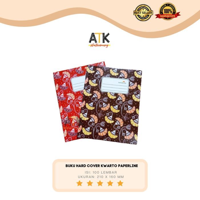 

Buku Tulis Hardcover Kwarto Paperline 100 Lembar atk