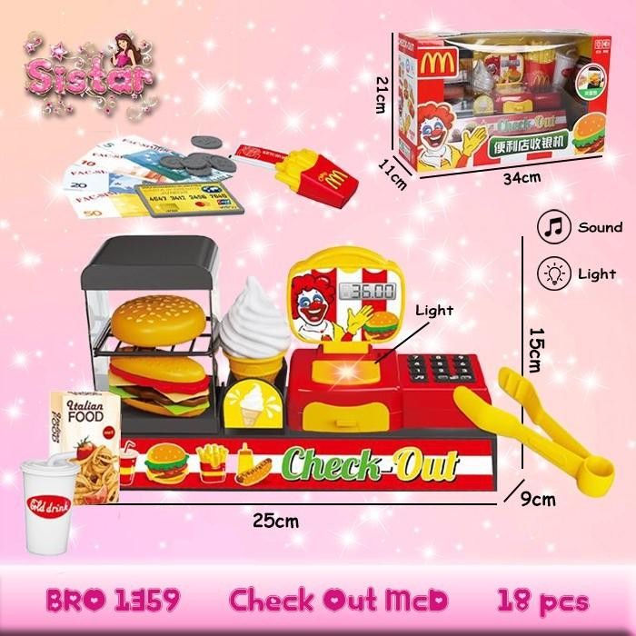 

Mainan Anak Mesin Kasir Makanan dan Minuman ( McD) Register Check Out