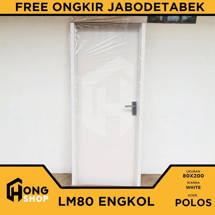 Pintu Kamar Mandi Pvc Tebal 80X200 Lmke80 Polos + Kunci Engkol