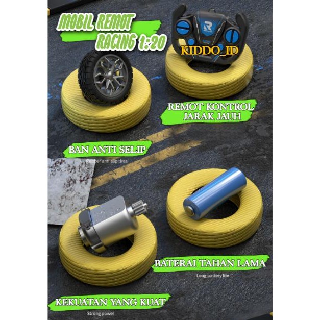 Rc Mobil Balap 1:20 Mainan Mobil Remot Racing
