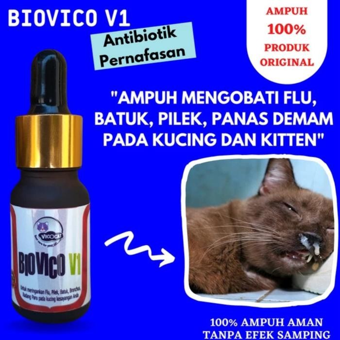 BIOVICO V1 - Obat Batuk Pilek Flu Kucing Antibiotik - Bisa untuk Kitten