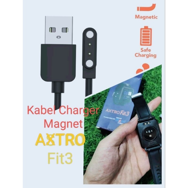 Axtro Fit 3 Smart Watch Kabel Charger Smartwatch Axtro Fit3 Magnetic 2 Pin