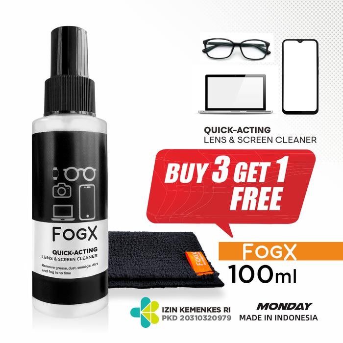 FOGX 100ml Cairan Pembersih Kacamata/Pembersih Layar Hp Lens Cleaner 100ml Glasses