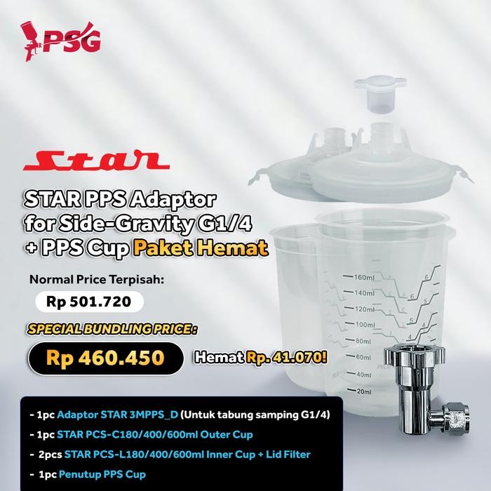 E-Katalog- Star Pps Side-Gravity Adaptor + Pps Cup Paket Hemat Grab/Gosend