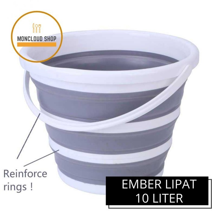 Ember Lipat Portable Silikon Besar 10 Liter Bulat / Baskom Lipat