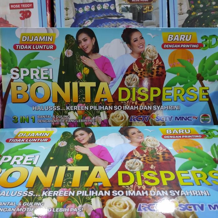 SPREI BONITA 3DIMENSI, 180X200, MOTIF BUNGA, TERLARIS, TERMURAH