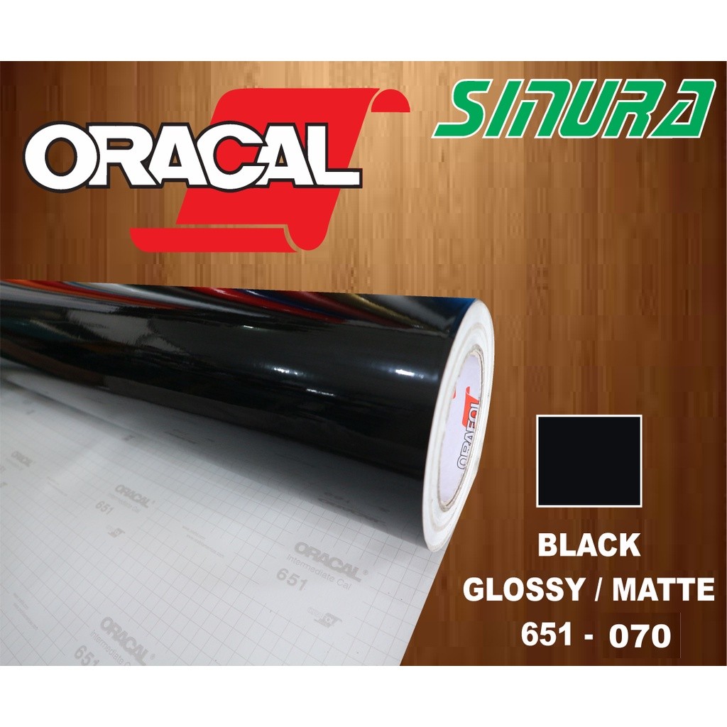 Sticker Oracal 651-070 BLACK / HITAM (GLOSSY/MATTE)