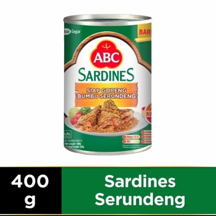 

Konter Makanan Abc Sarden Bumbu Serundeng Siap Goreng 400Gr