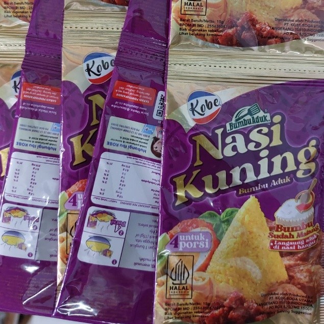 

Konter Makanan Kobe Bumbu Aduk Nasi Kuning Untuk 4 Porsi 16G 1 Renceng Isi 10 Sachet