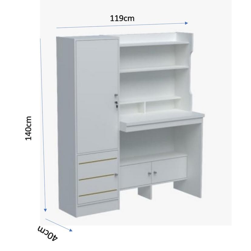 Meja Belajar Meja Tulis Olympic Minimalis / Lemari Buku Serbaguna