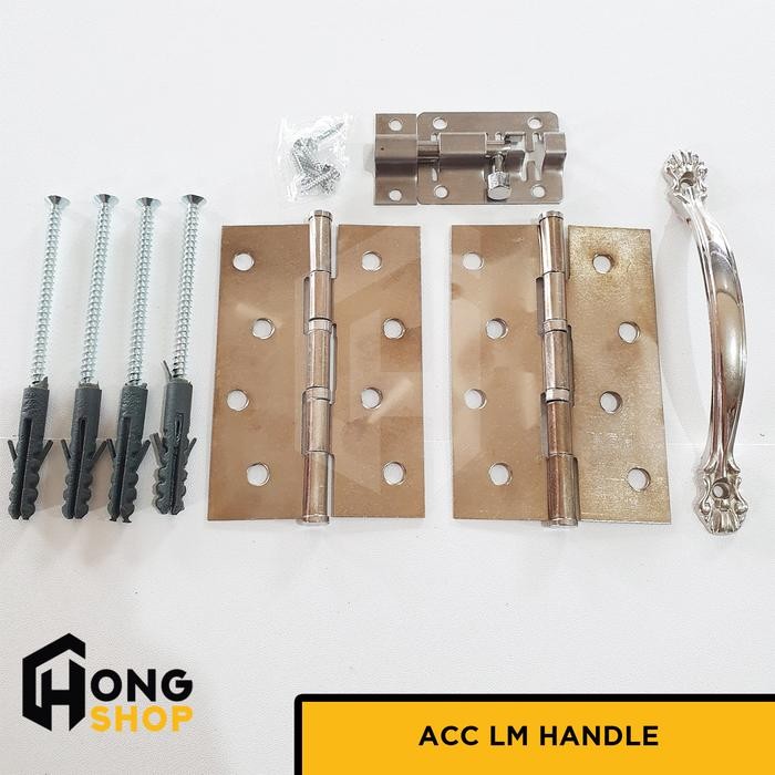 Pintu Kamar Mandi Pvc Tebal Lm Cermin (Abu Abu Stiker Hitam)