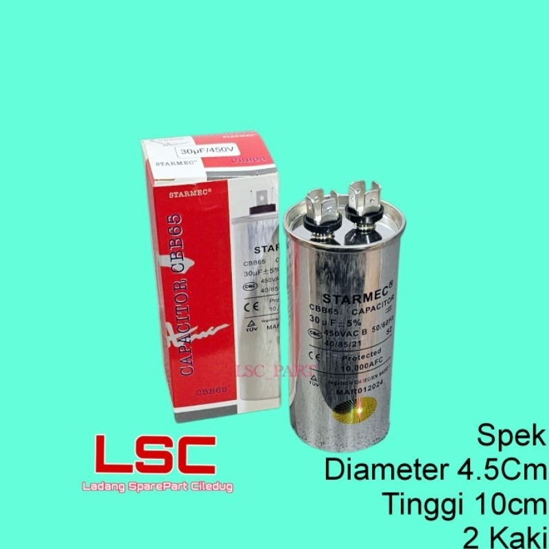 Kapasitor Ac 30uf 450V Capasitor Ac 30 Uf Micro Farad
