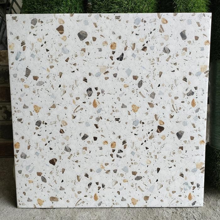 KERAMIK 50X50 TERAZO CREAM MATT / TERASSO / BINTIK TERAZZO / teraso CANDY