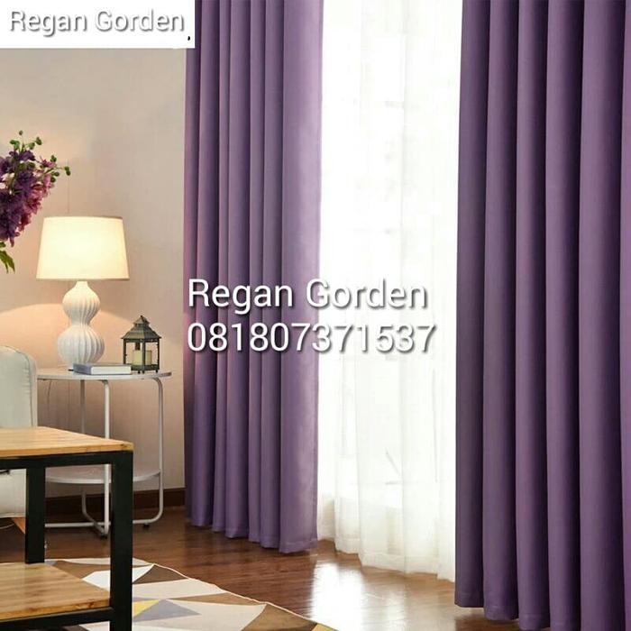 Gorden Polos Ungu Muda Blackout Tinggi 150 Cm