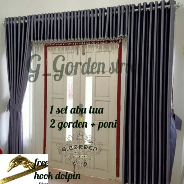 Gorden jendela 1 set komplit poni/Gorden poni 1 set polos