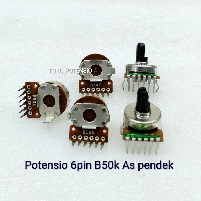 Original.. Potensio 6Pin B50K As Pendek Untuk Speaker Aktif Polytron