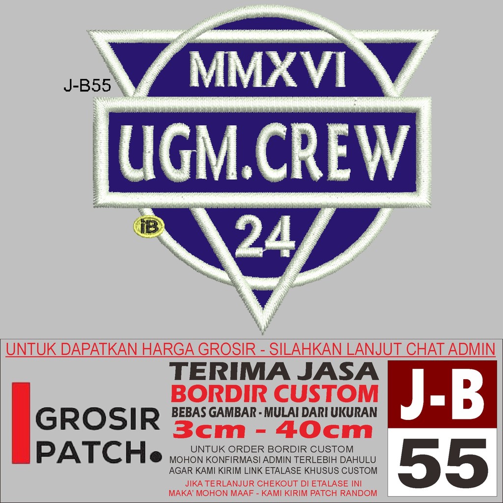 MB PATCH BORDIR LOGO J-B55 MMXVI UGM.CREW 24 AKSESORIS/EMBROIDERY