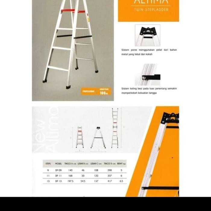 Stok Ready. Tangga Lipat Alumunium Fortuna Altima 1.5 1.75 2 Meter