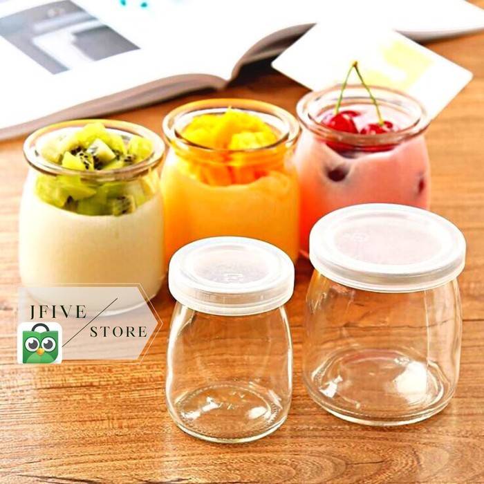(Allthebest) Pudding Jar Jar Yogurt Botol Toples Kaca Jar Kaca 100ml,150ml,200ml
