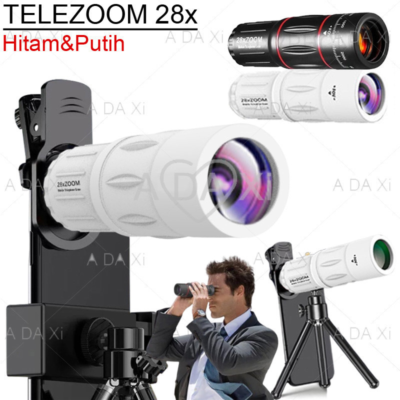 Apexel Putih 28X 18X25 Handphone Hd Lensa Kamera Cam Lensa Tele Tele Lens Kamera Persediaan Konser