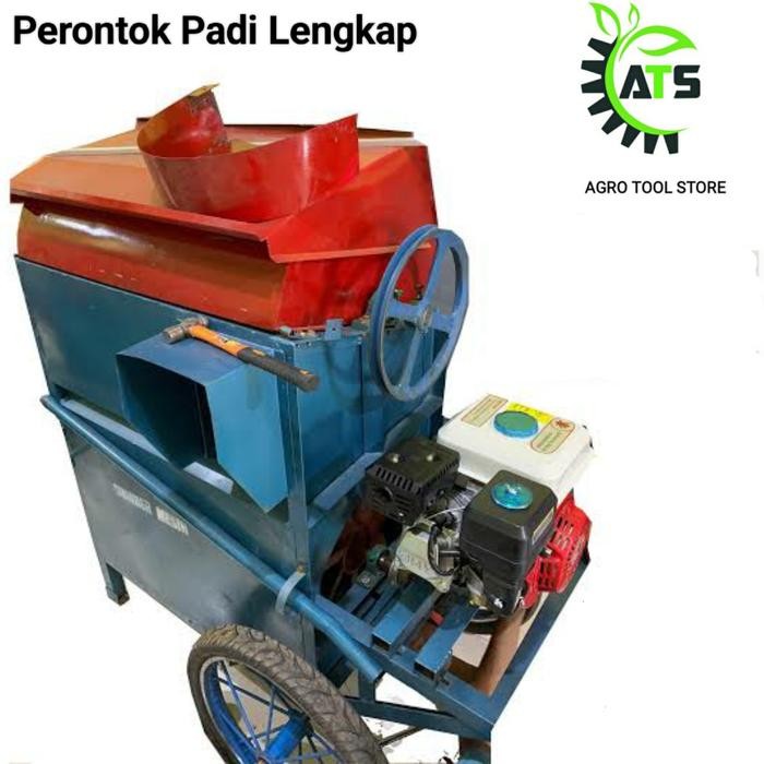 Mesin Perontok Padi Lengkap Dengan Penggerak Engine 6,5 HP Thresher