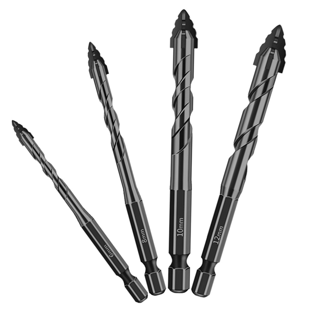 1pc Four-Flute Eccentric Drill Bit For Drilling Glass Tile Hard Plastic Cement Granite Concrete Punc