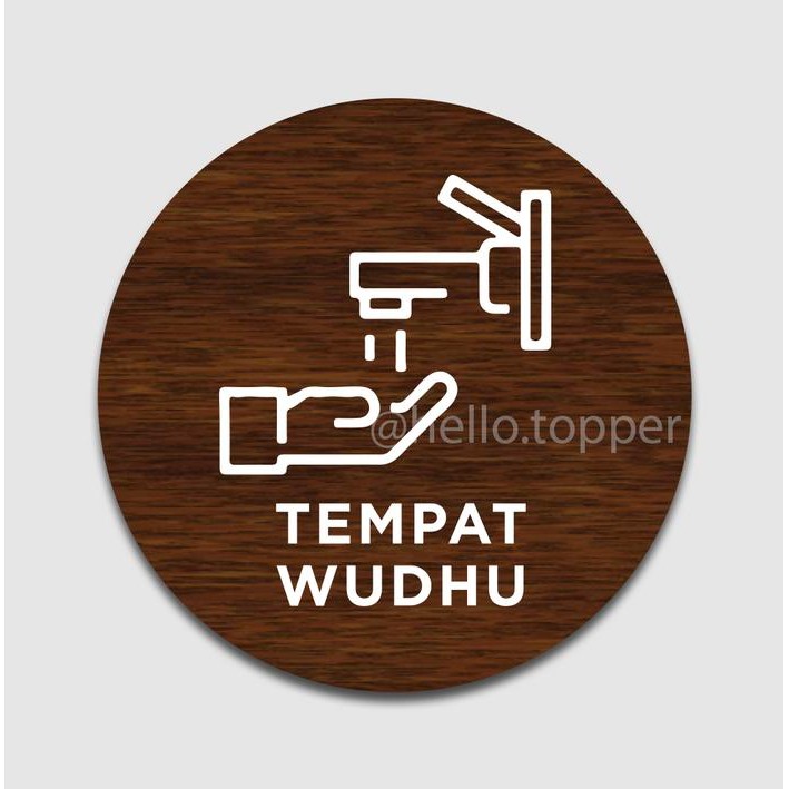 Stok Baru Sign Tempat Wudhu Kayu Modern 20cm Sign Board Wudhu
