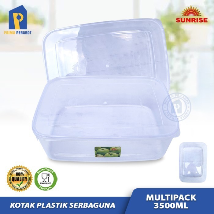 (Allthebest) Kotak Plastik Multipack 3500ml / Kotak Penyimpanan Serbaguna Sunrise