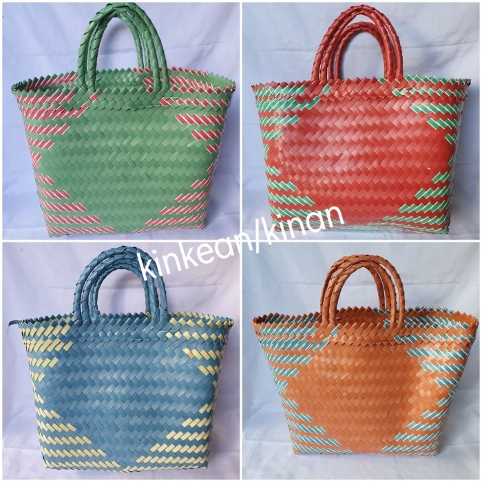 (Allthebest) Tas Anyaman Plastik / Tas Serbaguna / Tas Keranjang Belanja (SEDANG)