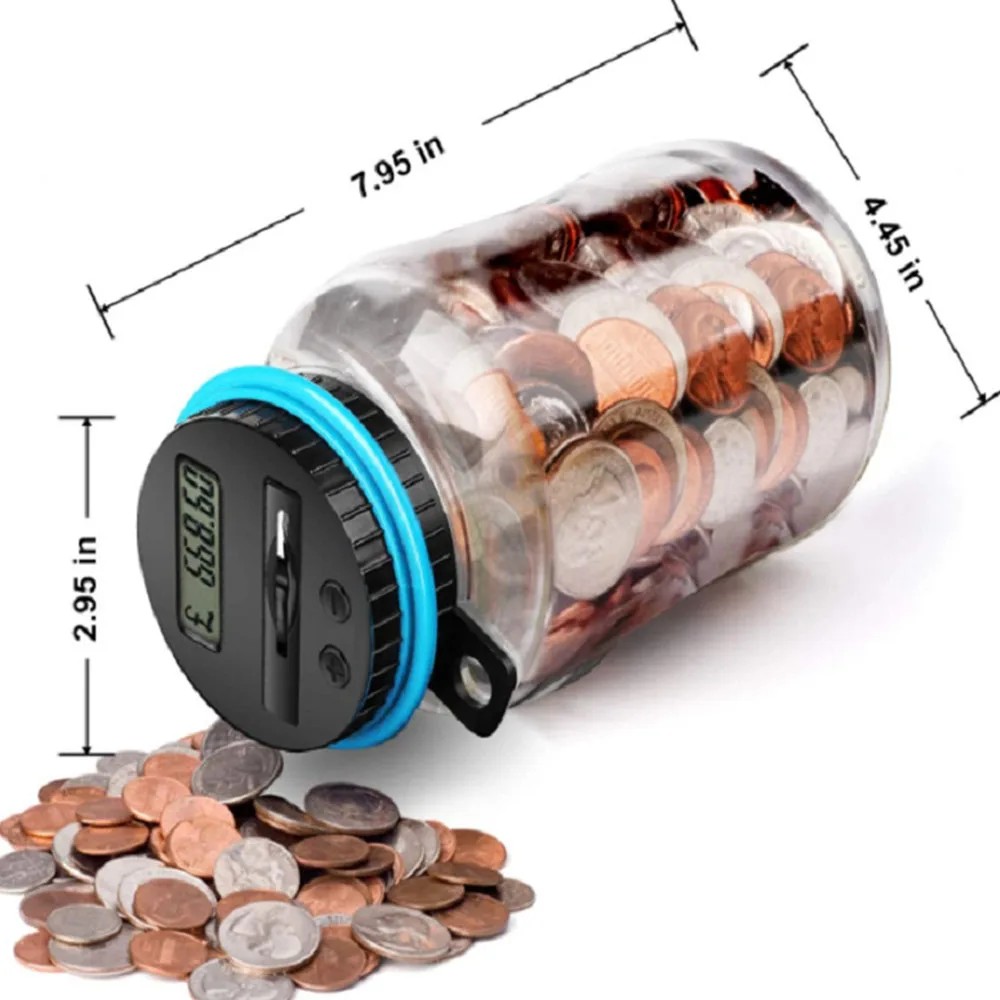 Piggy Bank Counter Coin Electronic Digital Lcd Counting Coin Money Saving Box Jar Coins Storage Box