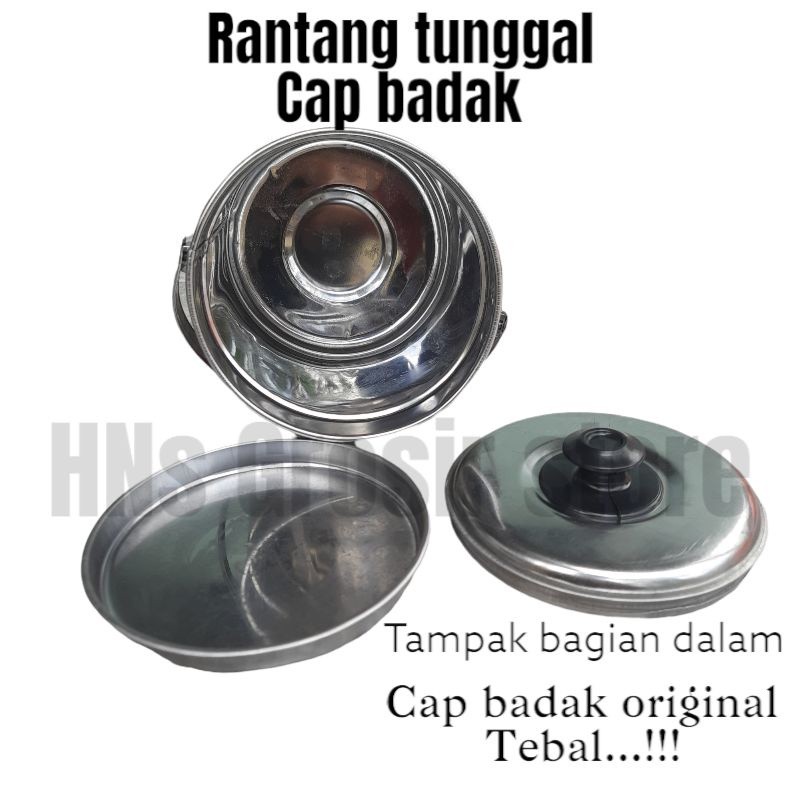 Eleganterra Rantang Tunggal Stainless Cap Badak Tebal Ukuran Besar Dan Kecil - Rantang Kuah