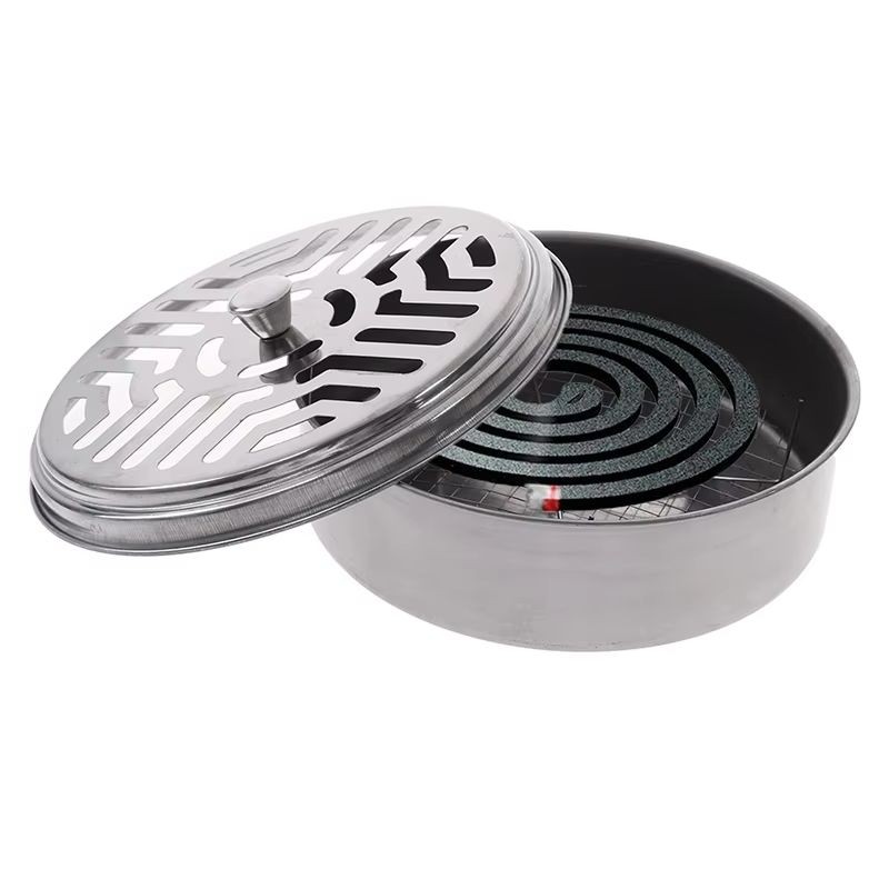 Mosquito Coil Holder Coil Incense Burner With Mesh Stand Camping Garden