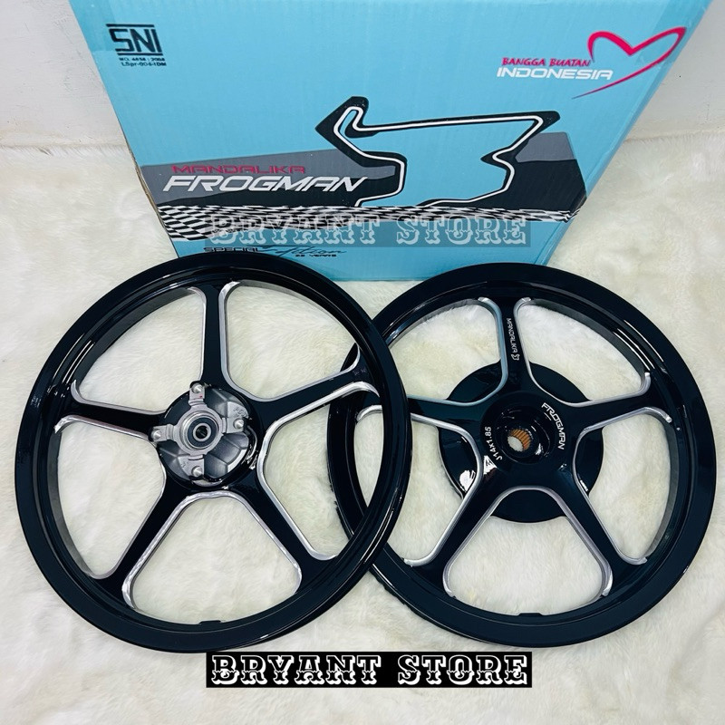 VELG RACING POWER MANDALIKA FROGMAN PALANG 5 160/185 RING 14 SET DEPAN BELAKANG PNP 160 185 RING14