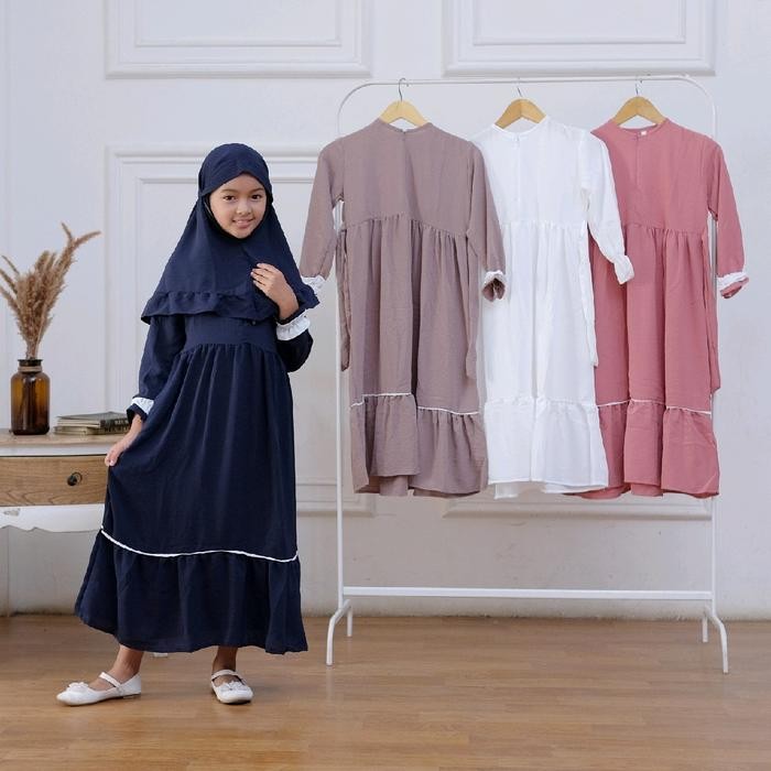 BEST SELLER GAMIS SET HIJAB ANAK PEREMPUAN UMUR 3-8 TAHUN