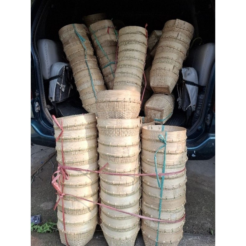 (Homelytouch Rinjing Halus Wadah Nasi Anyaman Bambu Bilahan Halus Kecil2/Tenggok/Senik/Ceting Nasi