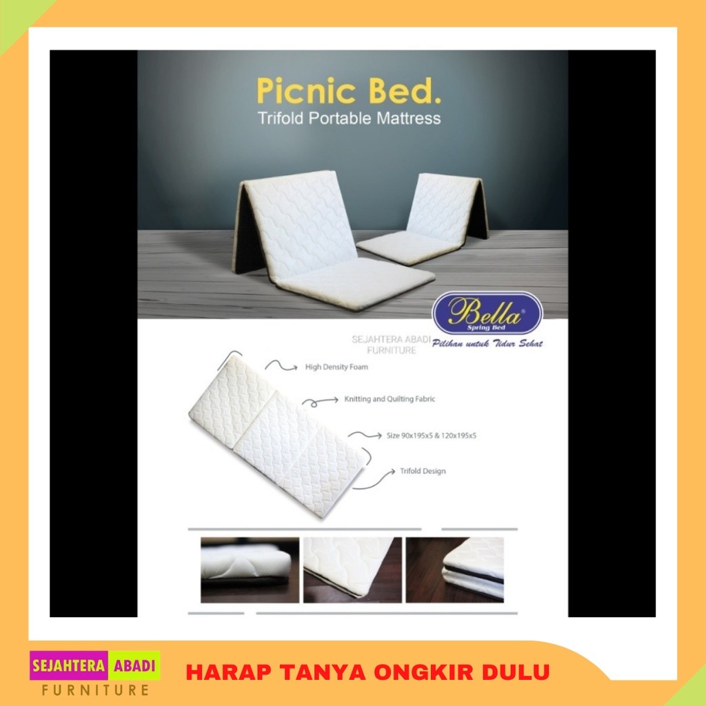 (Homelytouch Kasur Lipat, Folding Bed, Portable Matras, Busa Lipat Tas Picnic Bed