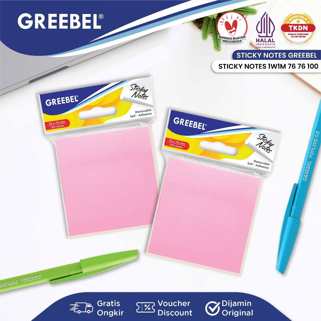 

GREEBEL Sticky Note 5W1M 76 76 100 / Tas n Tulis