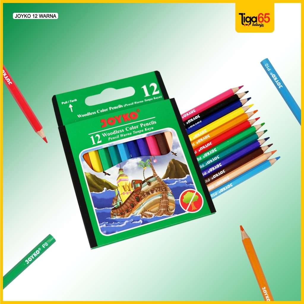 

Pensil Warna Joyko / Alat Mewarnai Menggambar / Pensil Warna 12 Joyko Kecil Cp-S12 Mini / Tas n Tulis