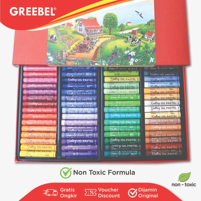 

Greebel Crayon Krayon Artist 72 Warna / Artist Oil Pastel 72 (Aop72) Mewarnai Professional Crayon