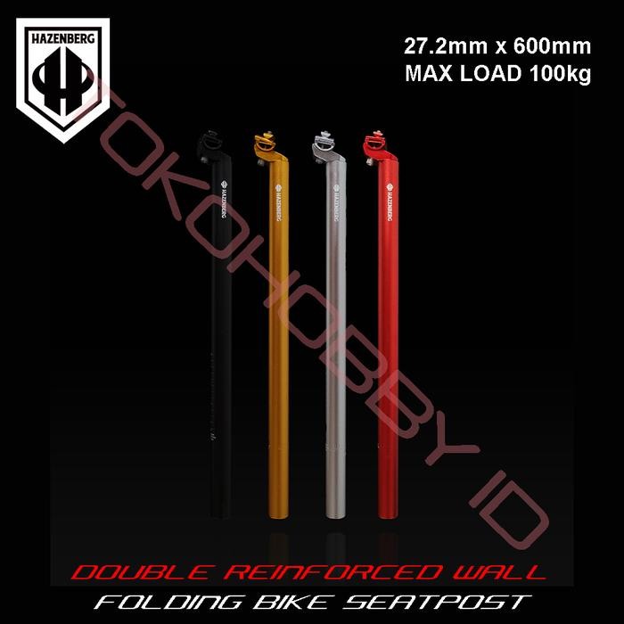 Seatpost Sepeda Lipat Seli Diameter 27.2 mm Panjang 600 mm HAZENBERG