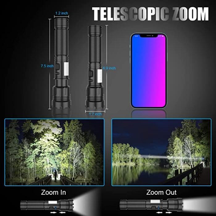 Senter LED XHP70 Jarak Jauh Super Terang /senter terang jarak jauh/senter police swat lampu/senter