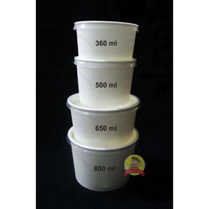 (Isi 50) Paper Bowl + Tutup / Mangkok Kertas / Bowl Kertas Anti Panas