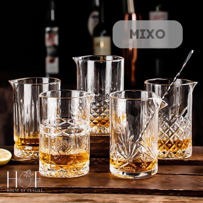 [HOF] MIXO Cocktail Mixing Glass - Aesthetic Gelas Pitcher Bar Mocktail Kaca Import Unik Estetik