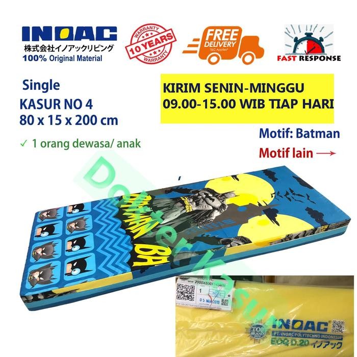kasur INOAC 200x80x15cm single Bergaransi Anti Kempes + Sarung Cover