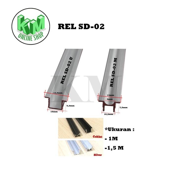 PREMIUM Rel Sliding U dan M Pintu Lemari Geser U V / UM UV / Rel Tanam U dan M
