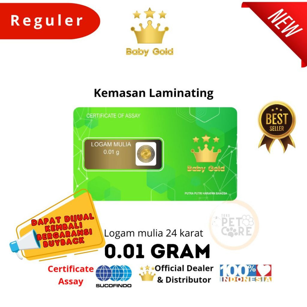 BABY GOLD LOGAM MULIA EMAS MINI 0.01 GRAM