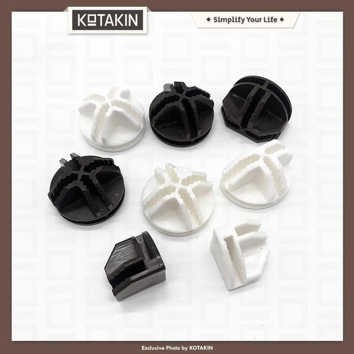 PREMIUM KOTAKIN 4 PCS Kaki Lemari Connector Sambungan Rak Portable Konektor 4 Arah Siku Plastik